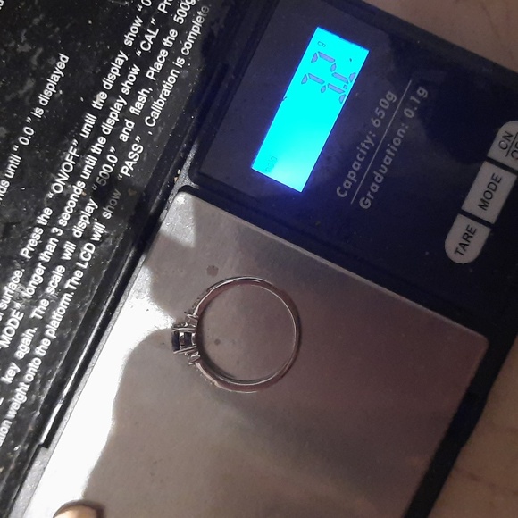 NIB AUTHENTIC GENUINE TANZANITE & DIAMONDS 💎 ENGAGEMENT RING STERLING SILVER 8 - Picture 5 of 9